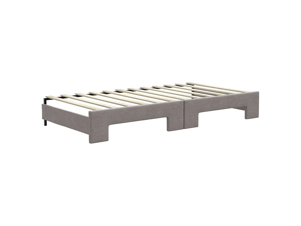 Sofá-cama + gavetão/colchões 100x200cm tecido cinza-acastanhado