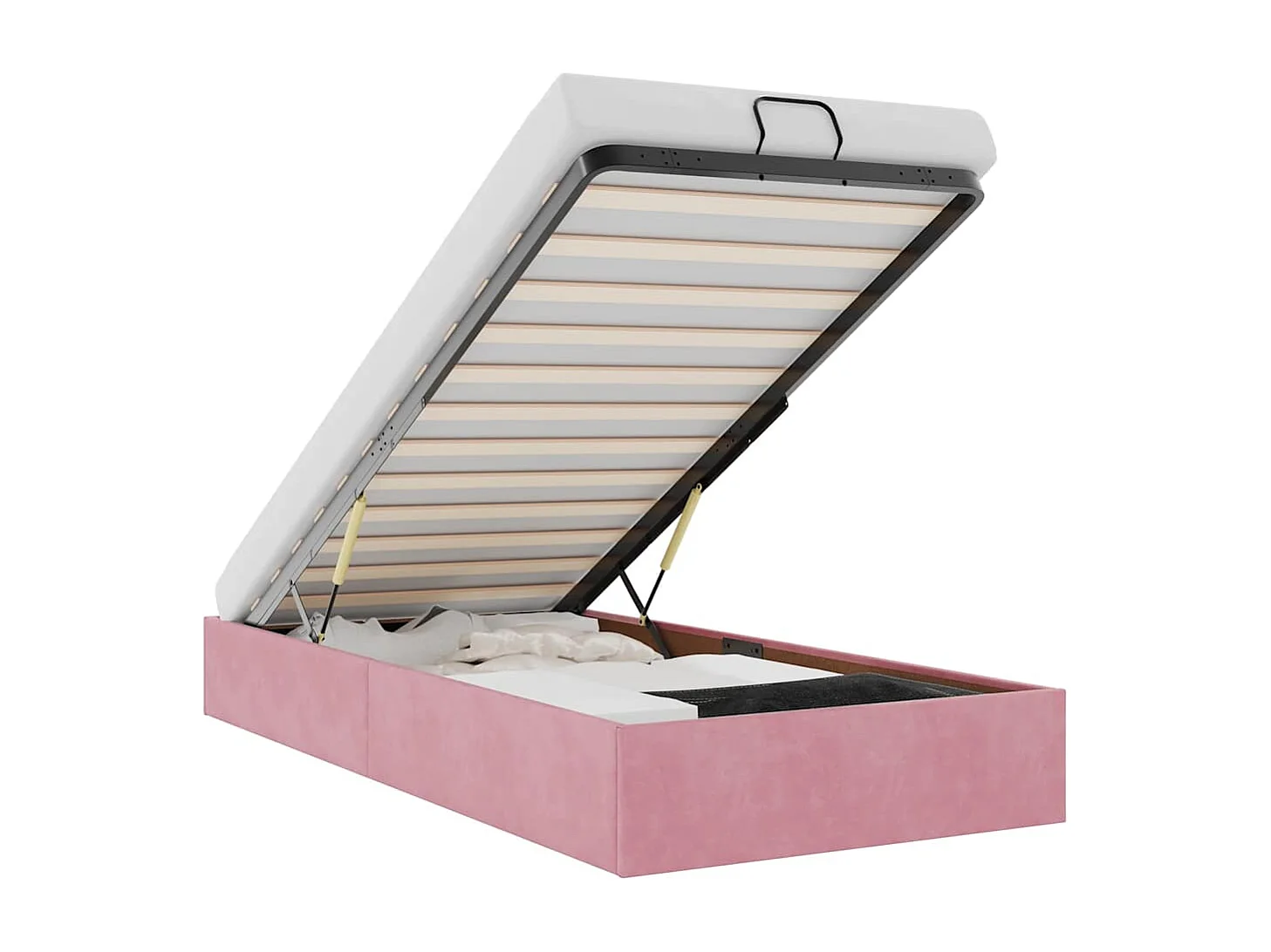 Ottoman-Bett ohne Matratze Rosa 100x200 cm Samt