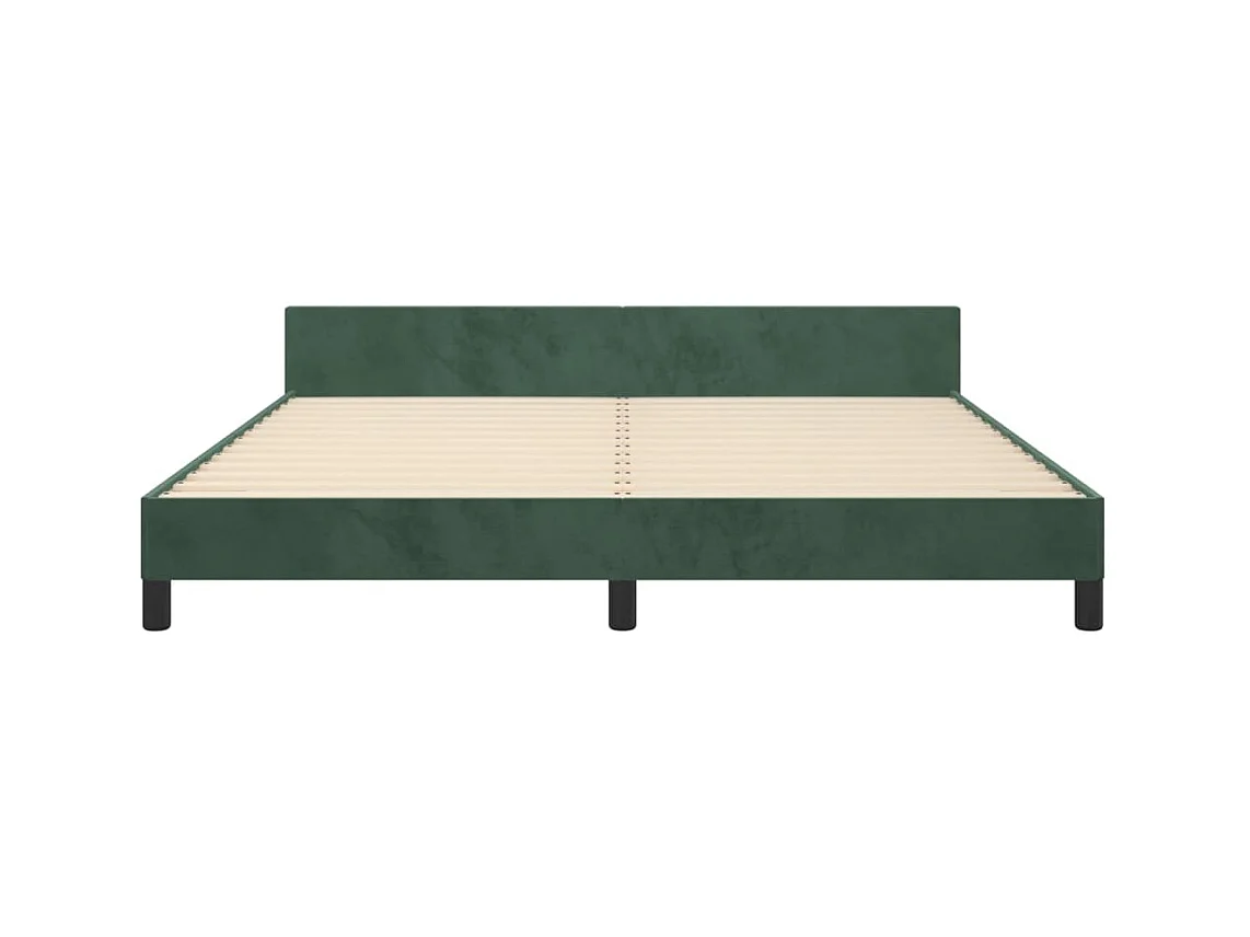 Cadre de lit sans matelas vert foncé 160x200 cm velours