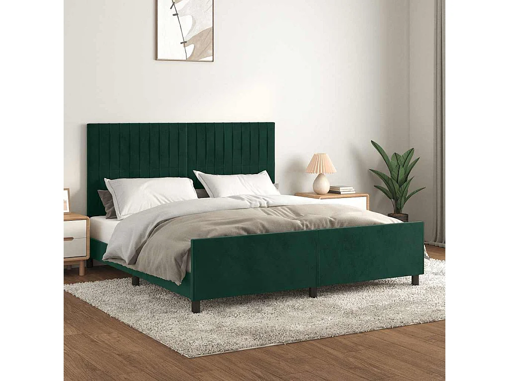 Bedframe zonder matras 160x200 cm fluweel donkergroen