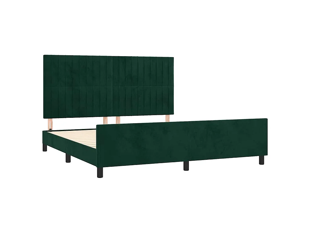 Bedframe zonder matras 160x200 cm fluweel donkergroen