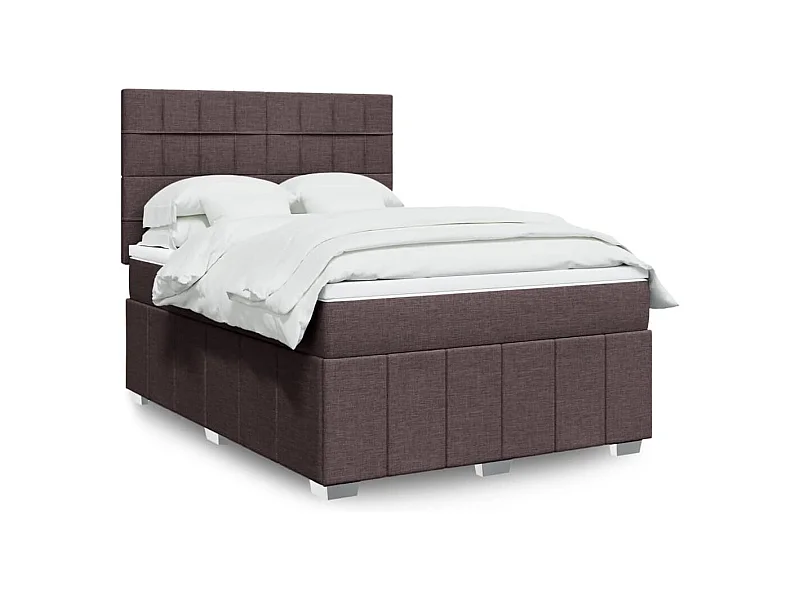 Boxspringbett mit Matratze Dunkelbraun 160x200 cm Stoff