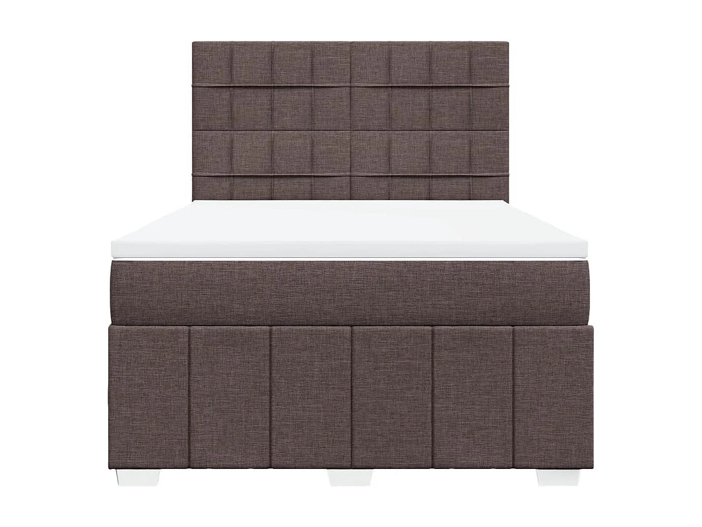 Giroletto a Molle con Materasso Marrone Scuro 160x200cm Tessuto