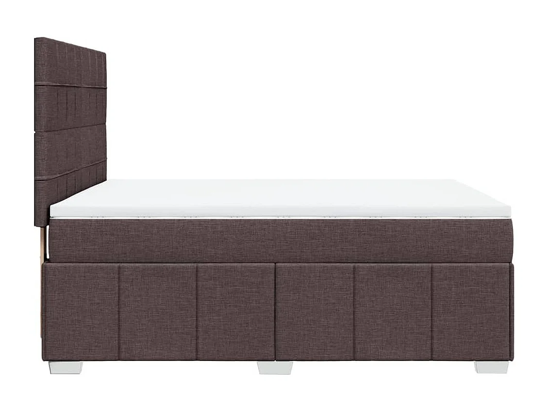 Giroletto a Molle con Materasso Marrone Scuro 160x200cm Tessuto
