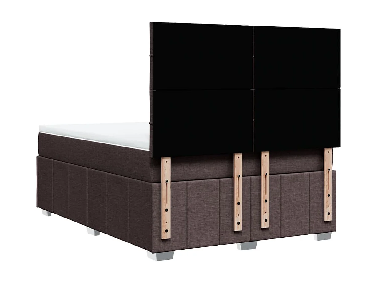 Giroletto a Molle con Materasso Marrone Scuro 160x200cm Tessuto