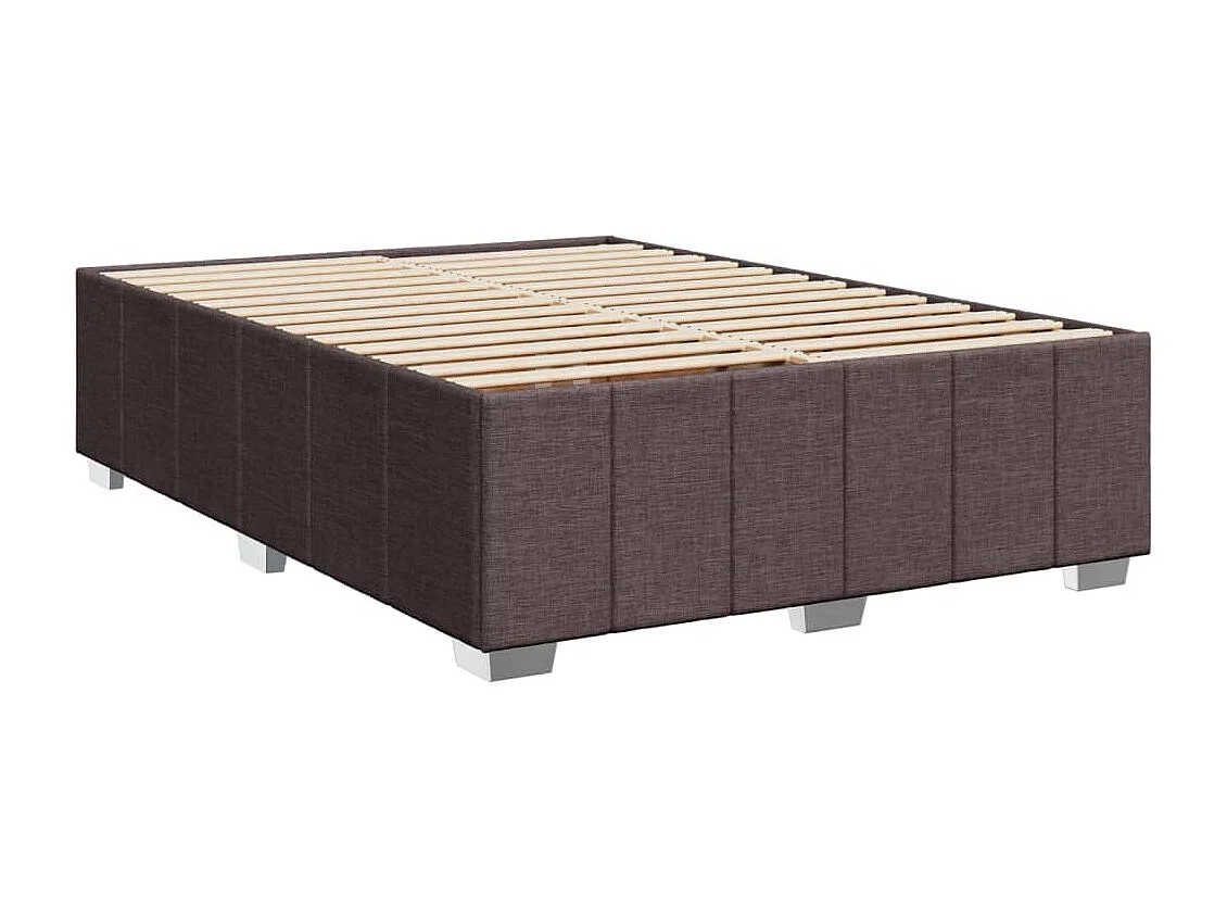 Giroletto a Molle con Materasso Marrone Scuro 160x200cm Tessuto