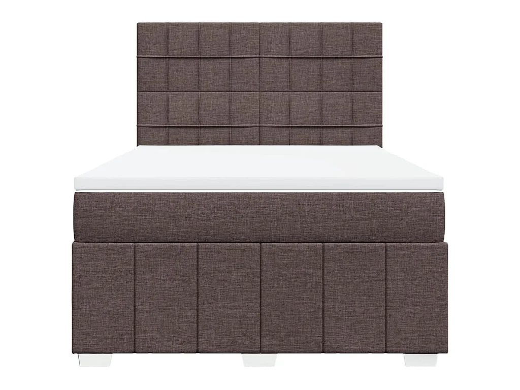Cama com molas/colchão 160x200 cm tecido castanho-escuro