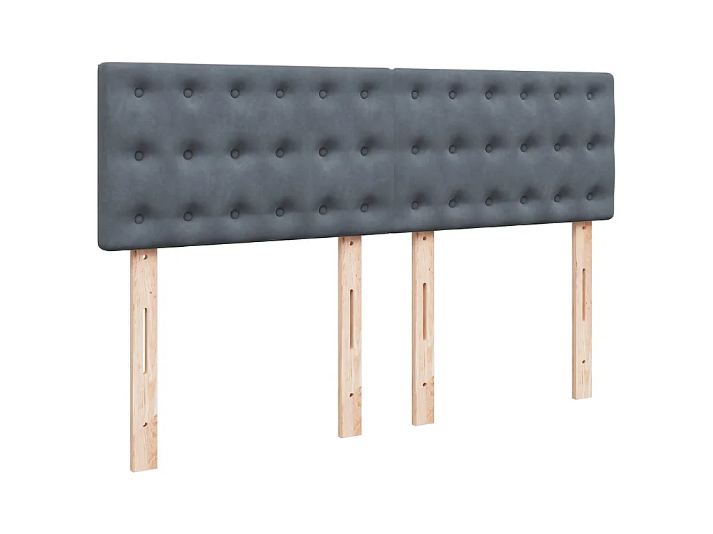 Cama com molas/colchão 140x190 cm veludo cinzento-escuro
