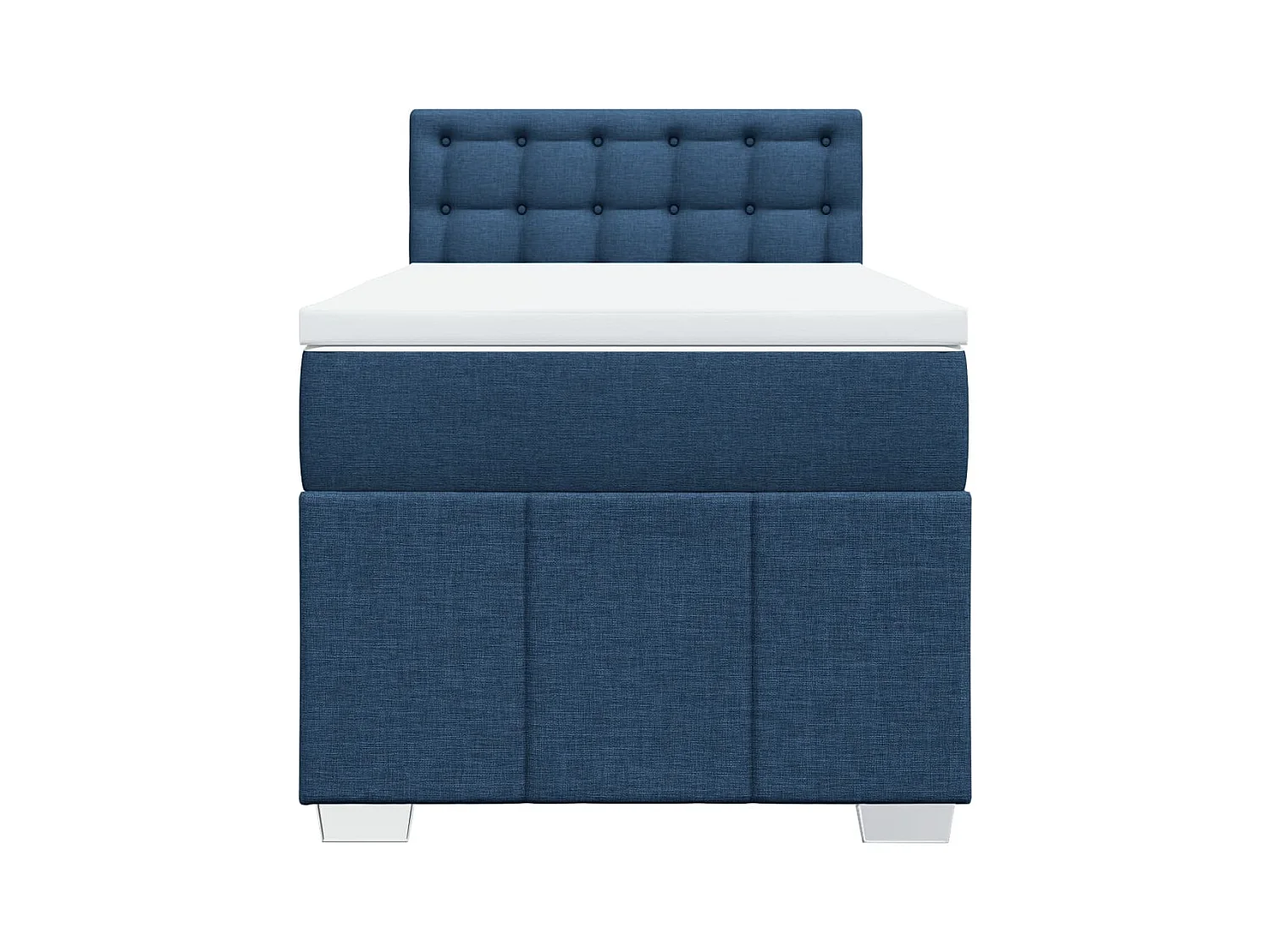 Boxspringbett mit Matratze Blau 100x200 cm Stoff