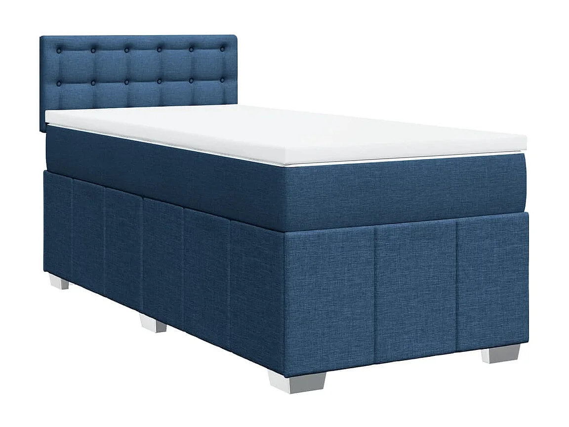 Boxspring met matras stof blauw 100x200 cm