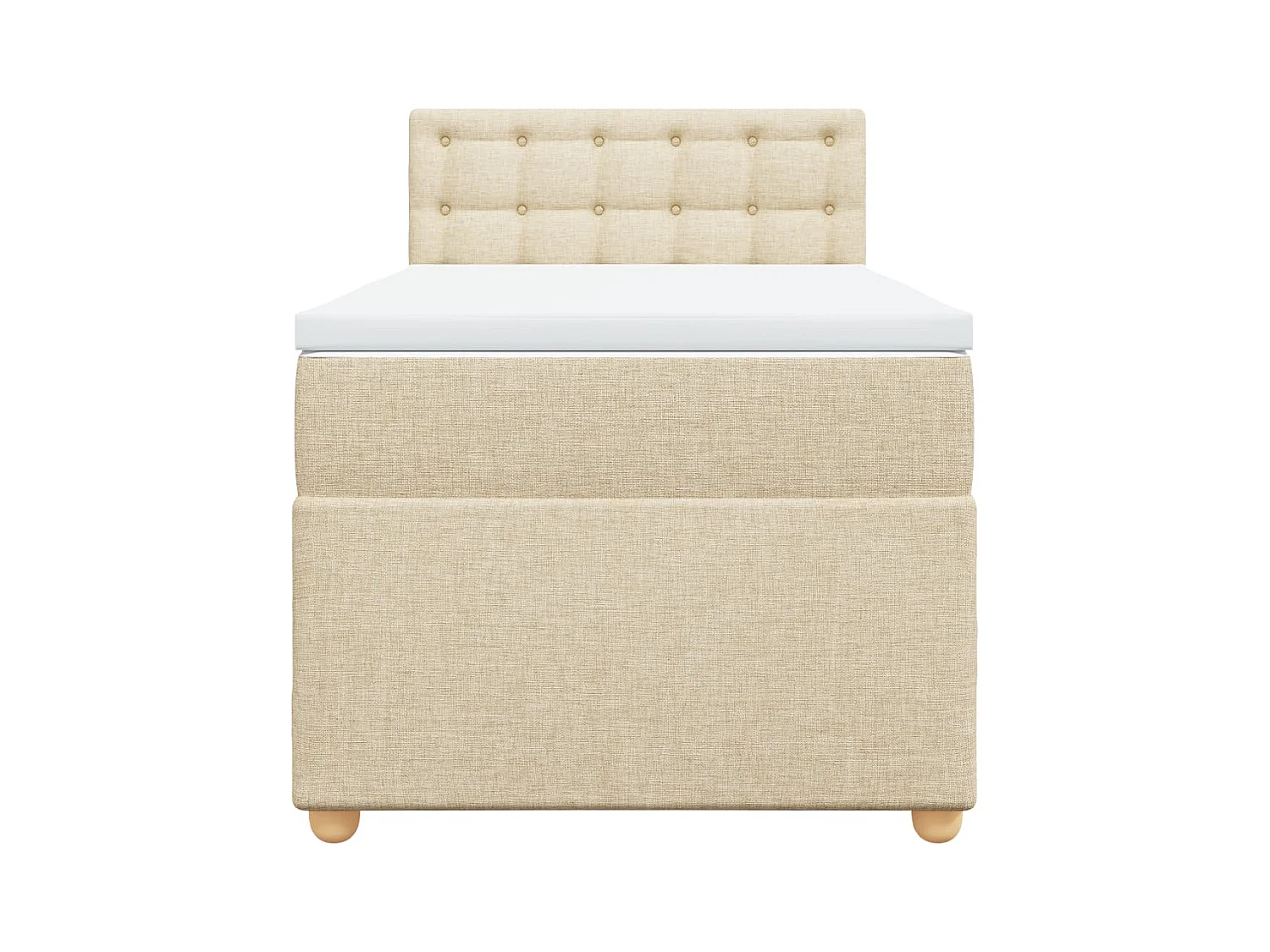 Sommier à lattes de lit avec matelas Crème 100x200 cm Tissu