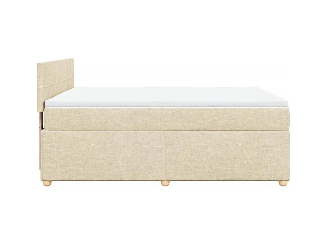 Boxspringbett mit Matratze Creme 160x200 cm Stoff