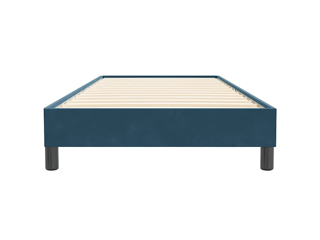 Cama com molas sem colchão 90x220 cm veludo azul-escuro