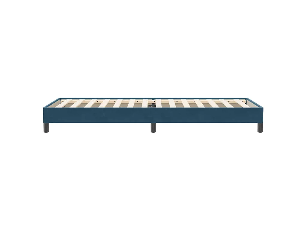 Cama com molas sem colchão 90x220 cm veludo azul-escuro