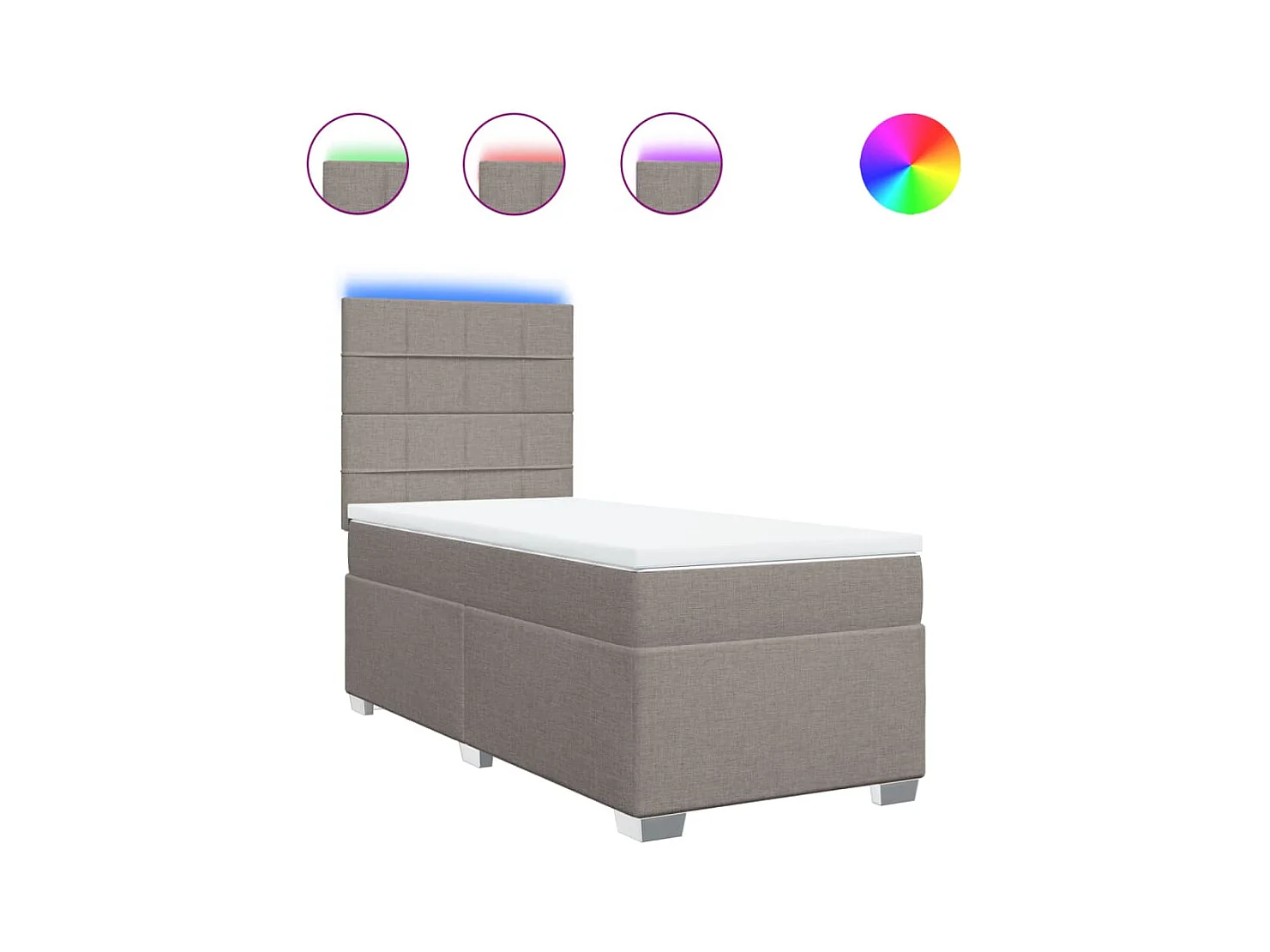 Sommier à lattes de lit avec matelas Taupe 90x200 cm Tissu