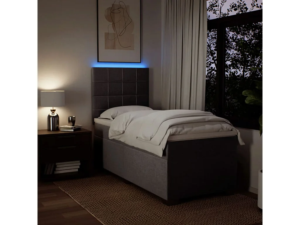 Boxspringbett mit Matratze Taupe 90x200 cm Stoff