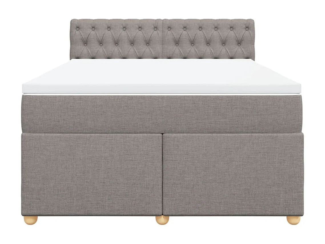 Boxspring met matras stof taupe 140x200 cm