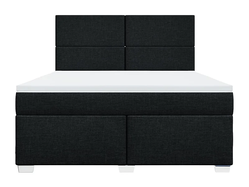 Boxspring met matras stof zwart 180x200 cm