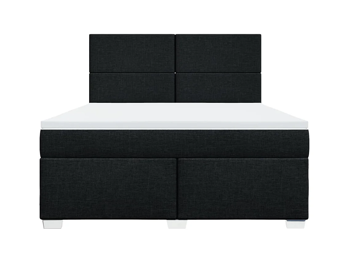 Boxspringbett mit Matratze Schwarz 180x200 cm Stoff