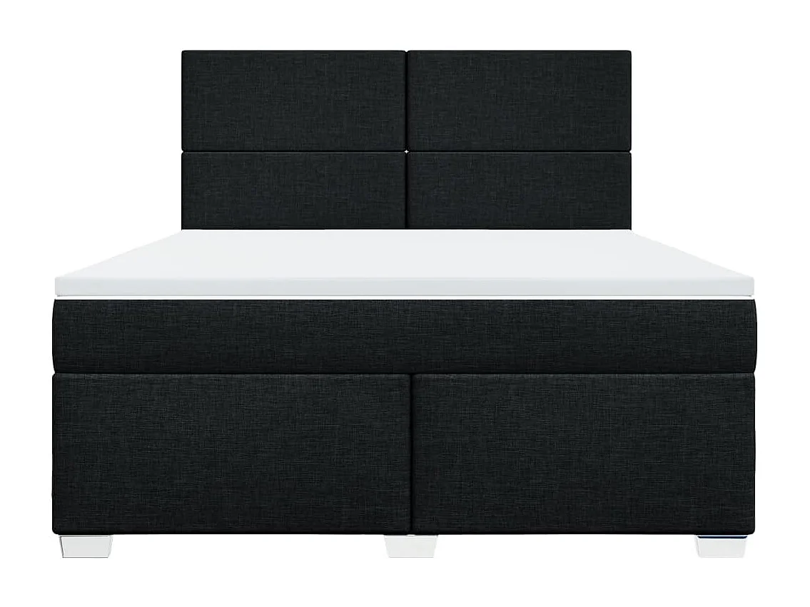 Giroletto a Molle con Materasso Nero 180x200 cm in Tessuto