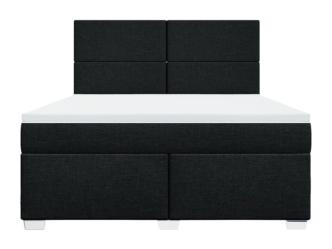 Giroletto a Molle con Materasso Nero 180x200 cm in Tessuto