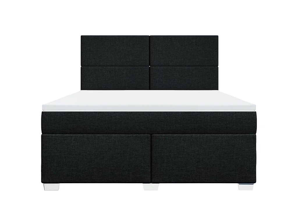 Boxspringbett mit Matratze Schwarz 180x200 cm Stoff