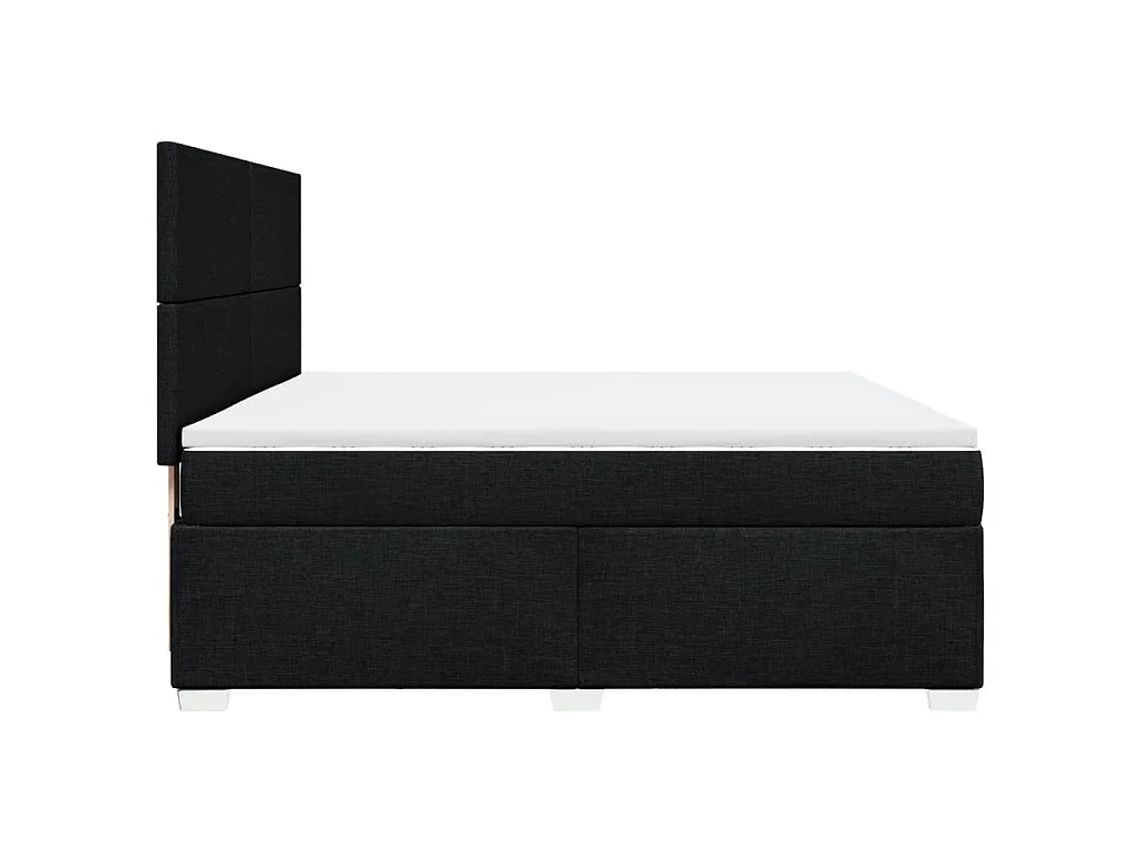 Boxspringbett mit Matratze Schwarz 180x200 cm Stoff