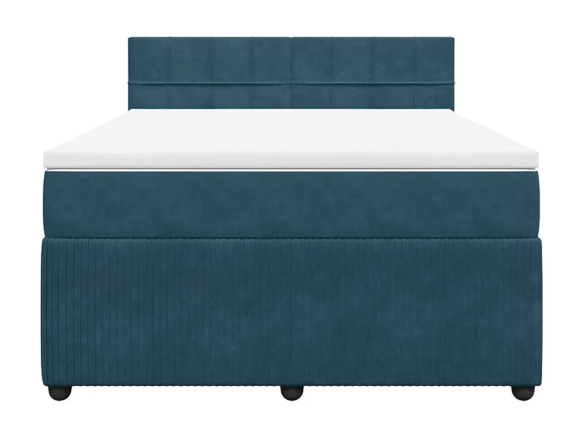 Boxspring met matras fluweel blauw 140x190 cm