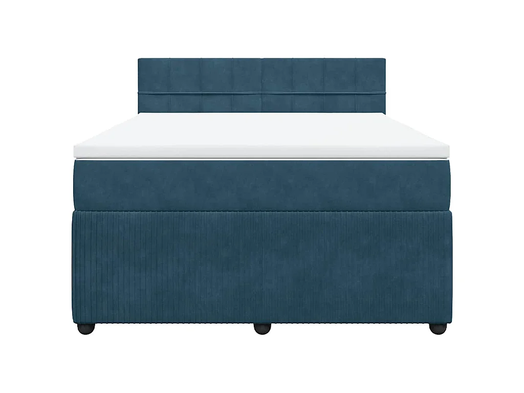 Boxspring met matras fluweel blauw 140x190 cm
