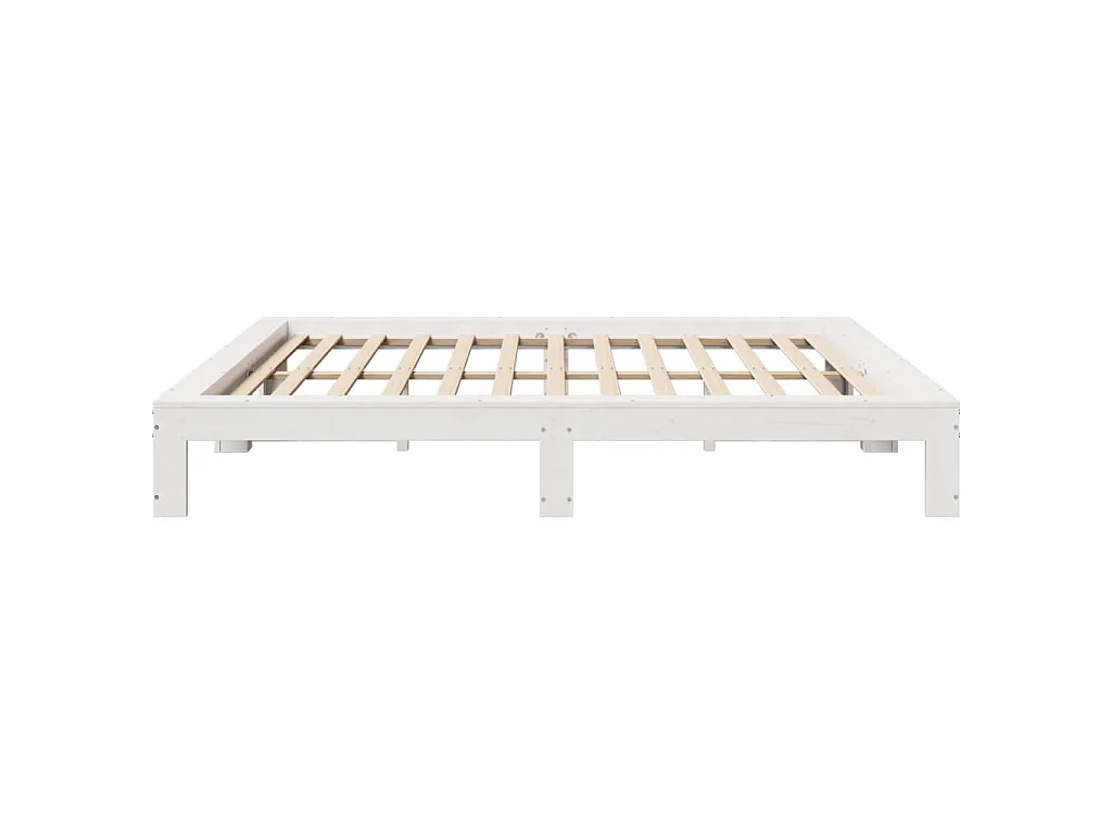 Bedframe zonder matras massief grenenhout wit 180x200 cm