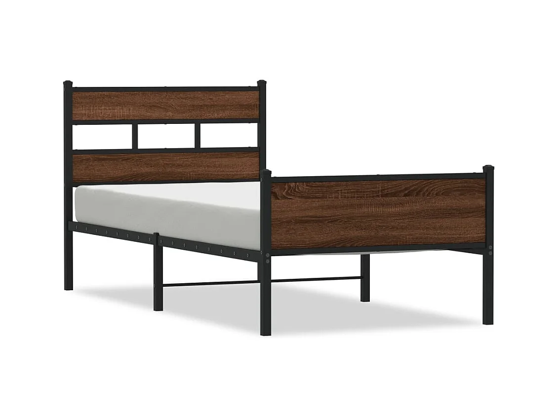 Cadre de lit sans matelas chêne marron 90x190cm bois ingénierie