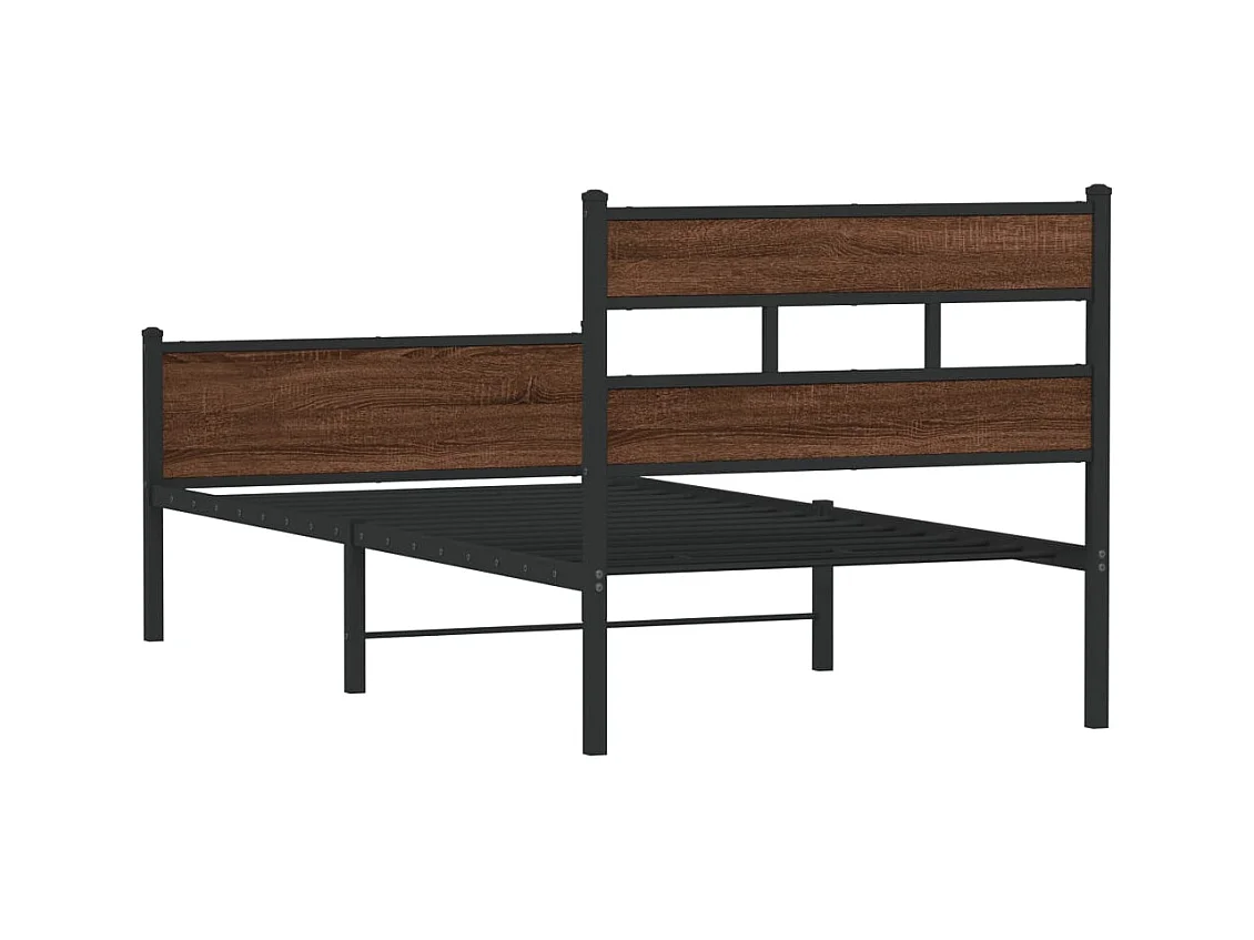 Cadre de lit sans matelas chêne marron 90x190cm bois ingénierie