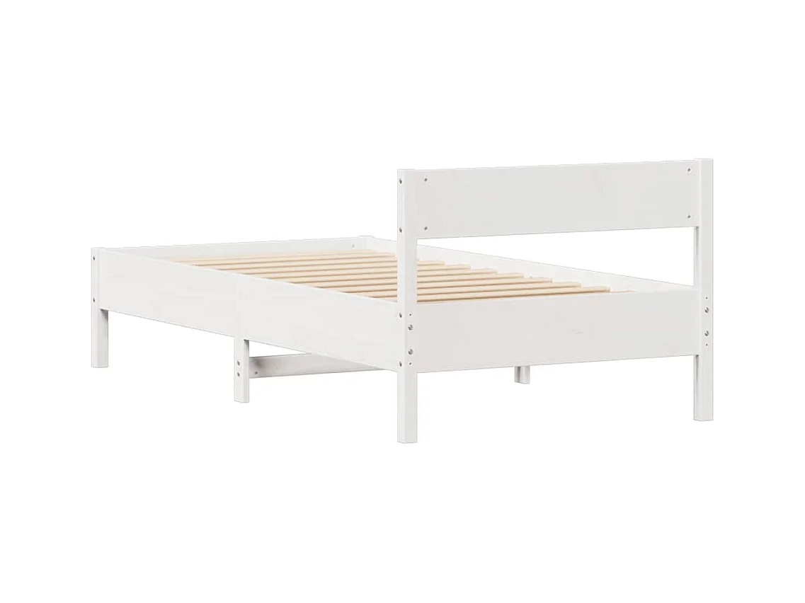 Cadre de lit sans matelas blanc 90x190 cm bois de pin massif