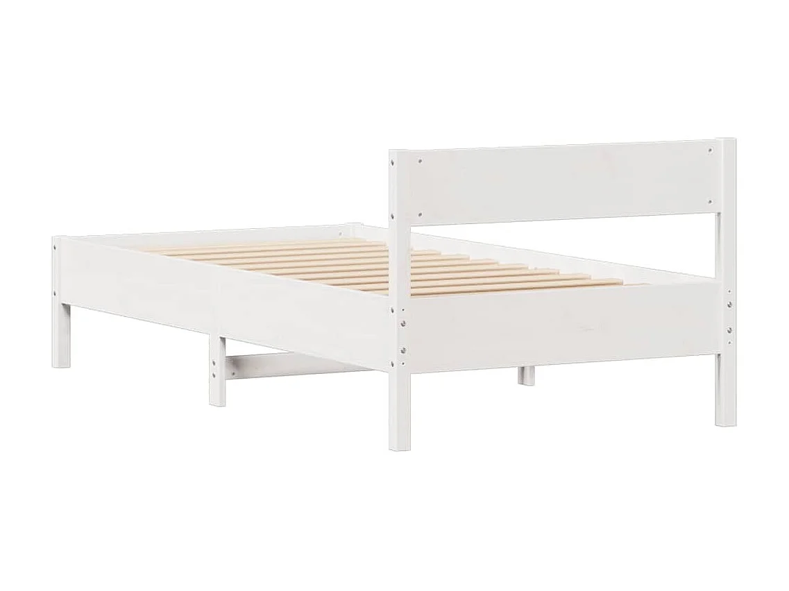 Cadre de lit sans matelas blanc 90x190 cm bois de pin massif
