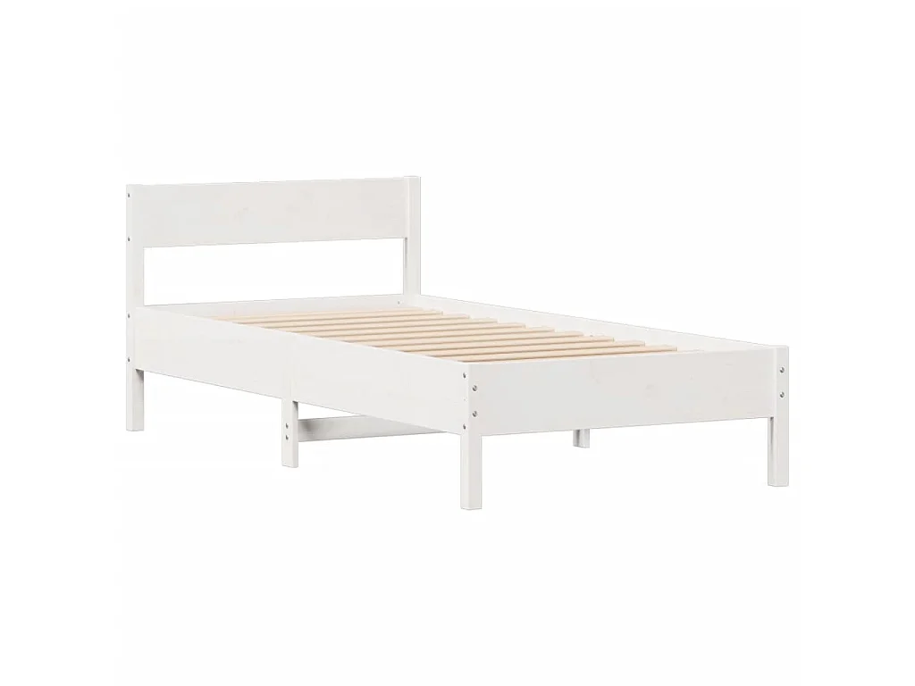 Cadre de lit sans matelas blanc 90x190 cm bois de pin massif