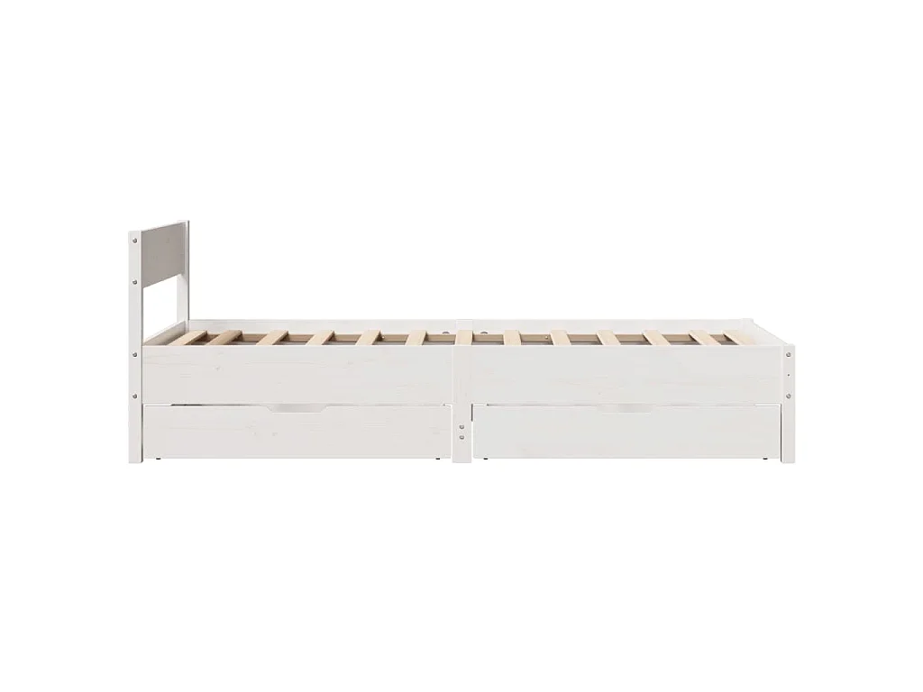 Cadre de lit sans matelas blanc 90x190 cm bois de pin massif