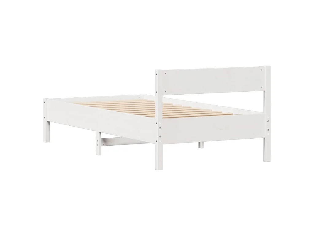 Cadre de lit sans matelas blanc 90x190 cm bois de pin massif