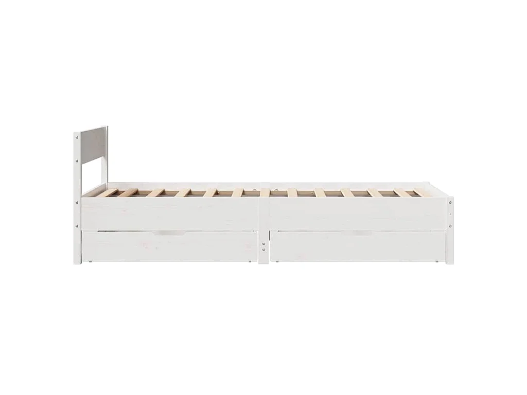 Bedframe zonder matras massief grenenhout wit 90x190 cm