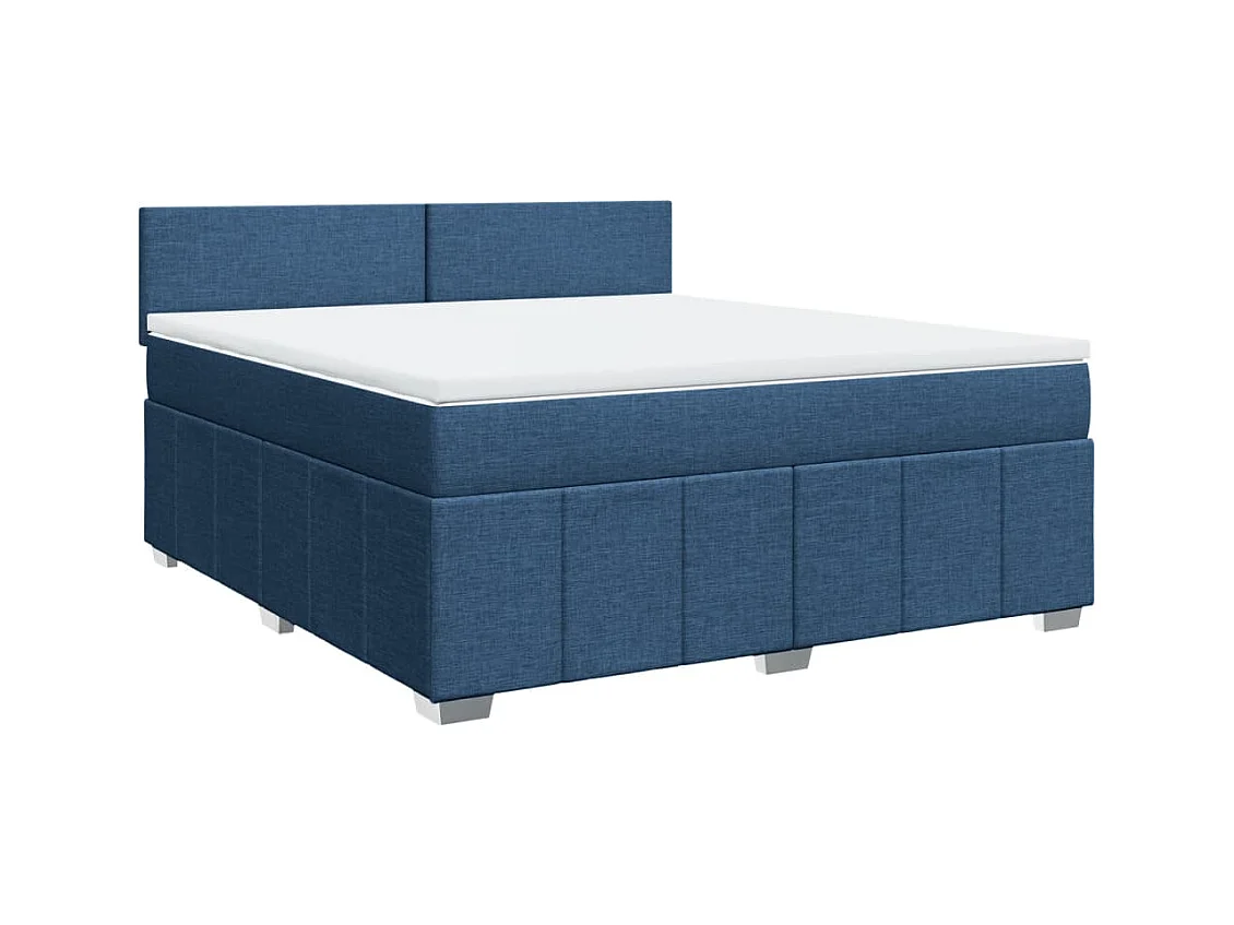 Boxspringbett mit Matratze Blau 180x200 cm Stoff
