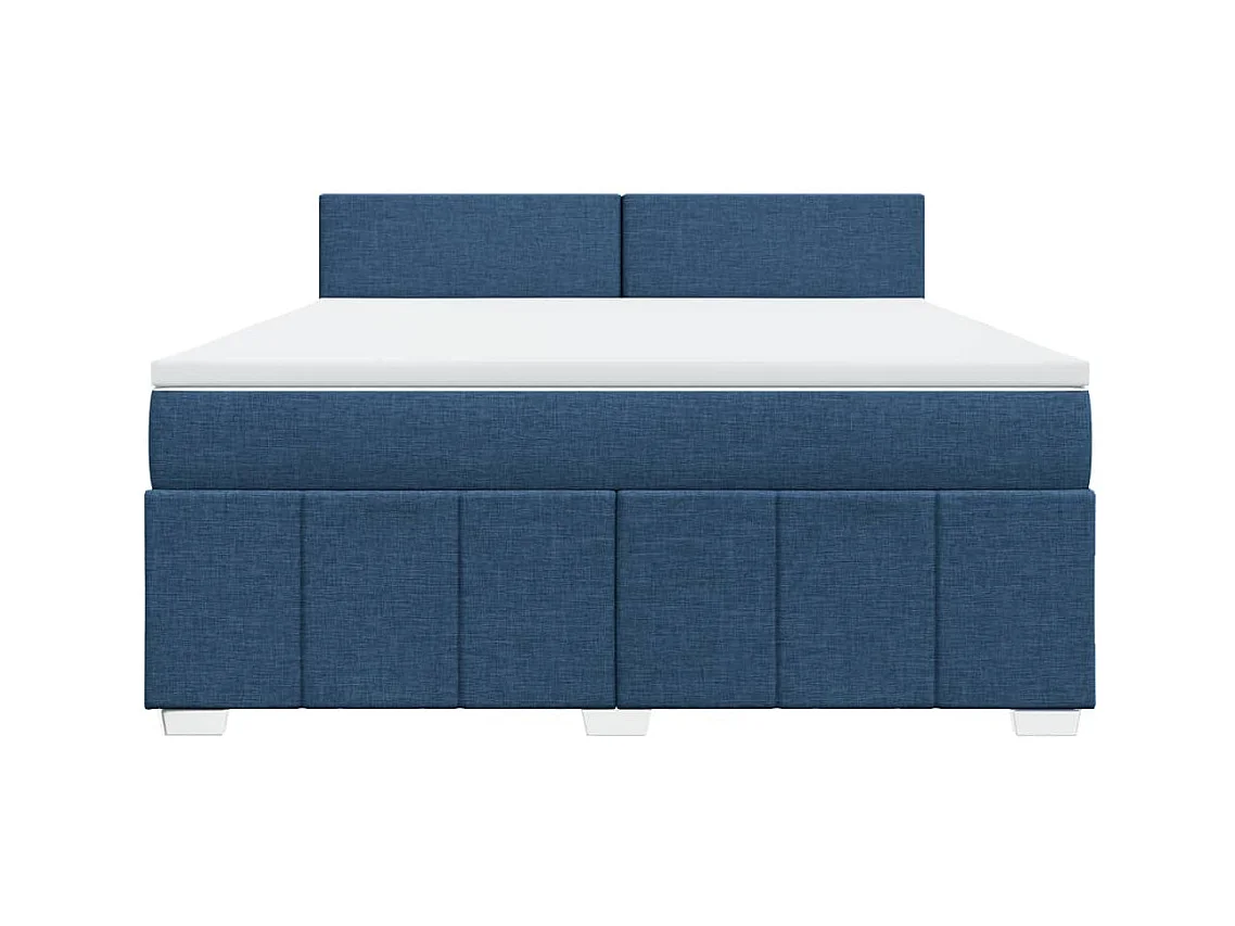 Boxspringbett mit Matratze Blau 180x200 cm Stoff