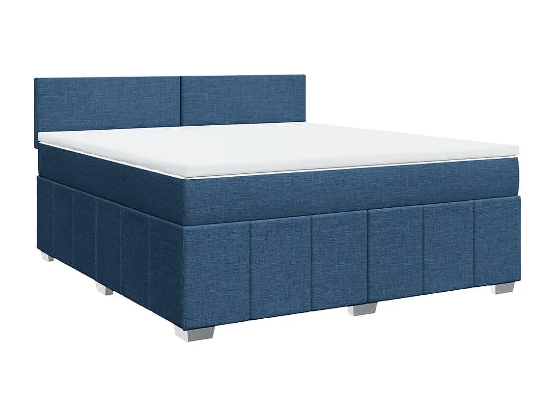 Boxspringbett mit Matratze Blau 180x200 cm Stoff