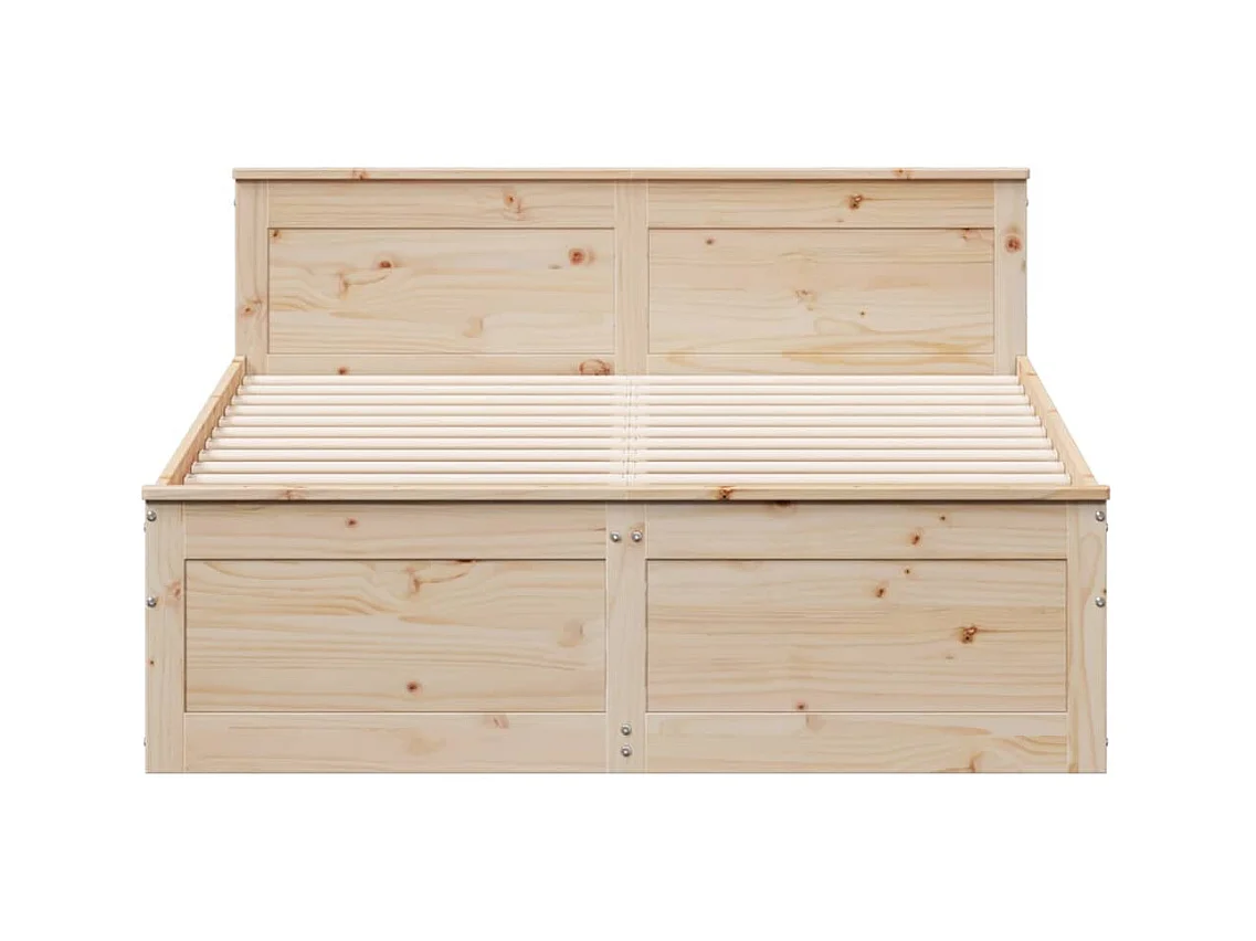 Cadre de lit sans matelas avec tête de lit 140x200 cm bois pin