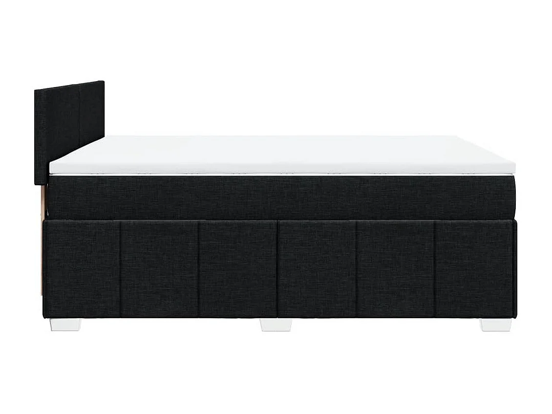 Sommier à lattes de lit avec matelas Noir 160x200 cm Tissu