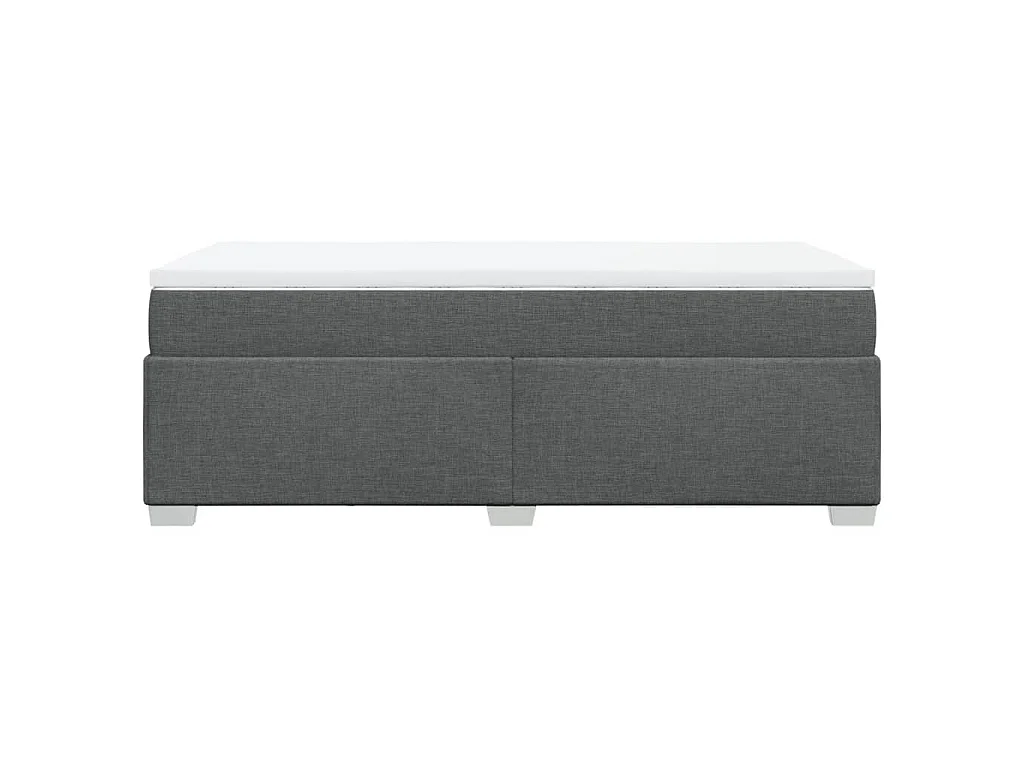 Cama box spring con colchón tela gris oscuro 100x200 cm
