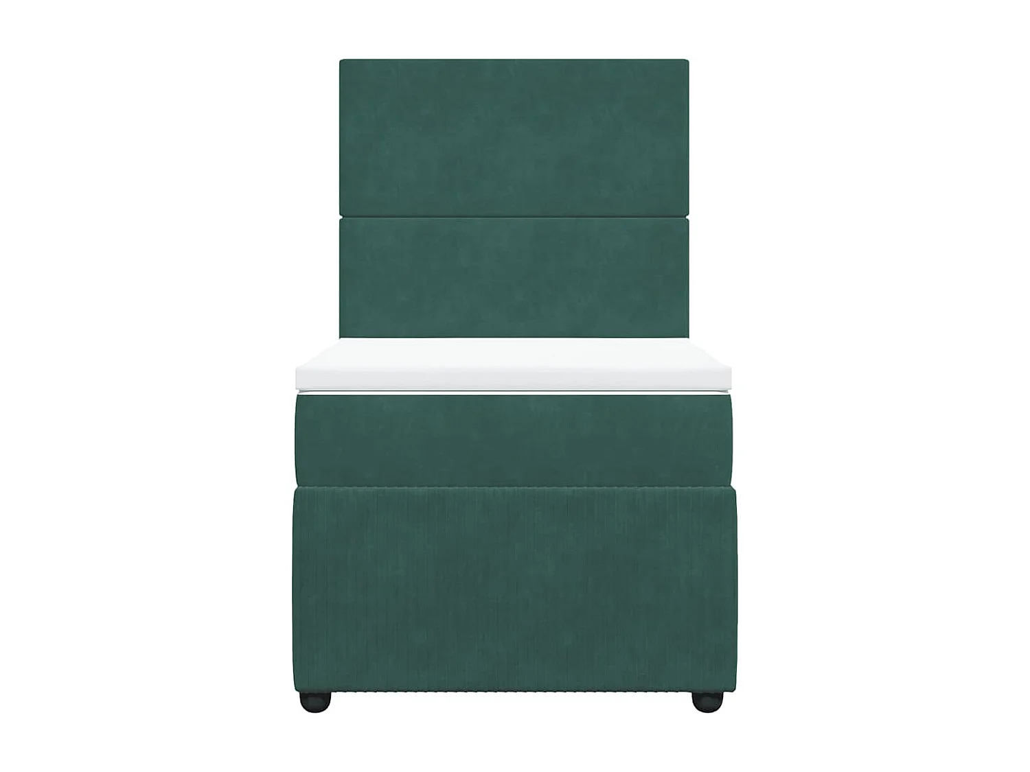 Cama box spring con colchón terciopelo verde oscuro 90x200 cm
