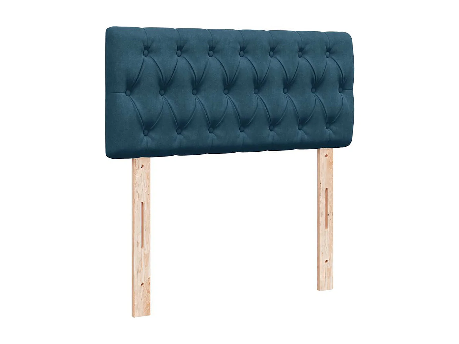 Cadre de lit ottoman avec matelas bleu foncé 90x200 cm velours