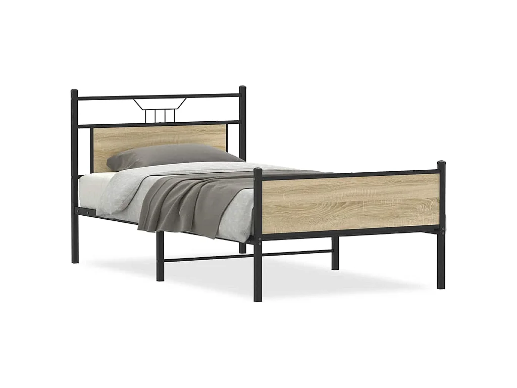 Bettgestell ohne Matratze Sonoma-Eiche 100x200 cm Holzwerkstoff