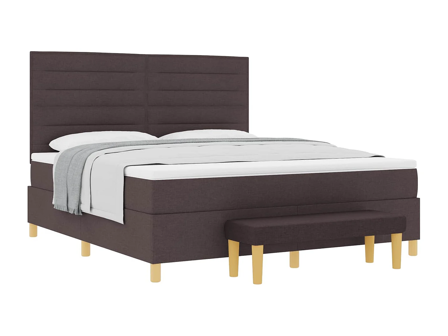 Boxspring bed met matras Donkerbruin 180 x 200 cm Stof