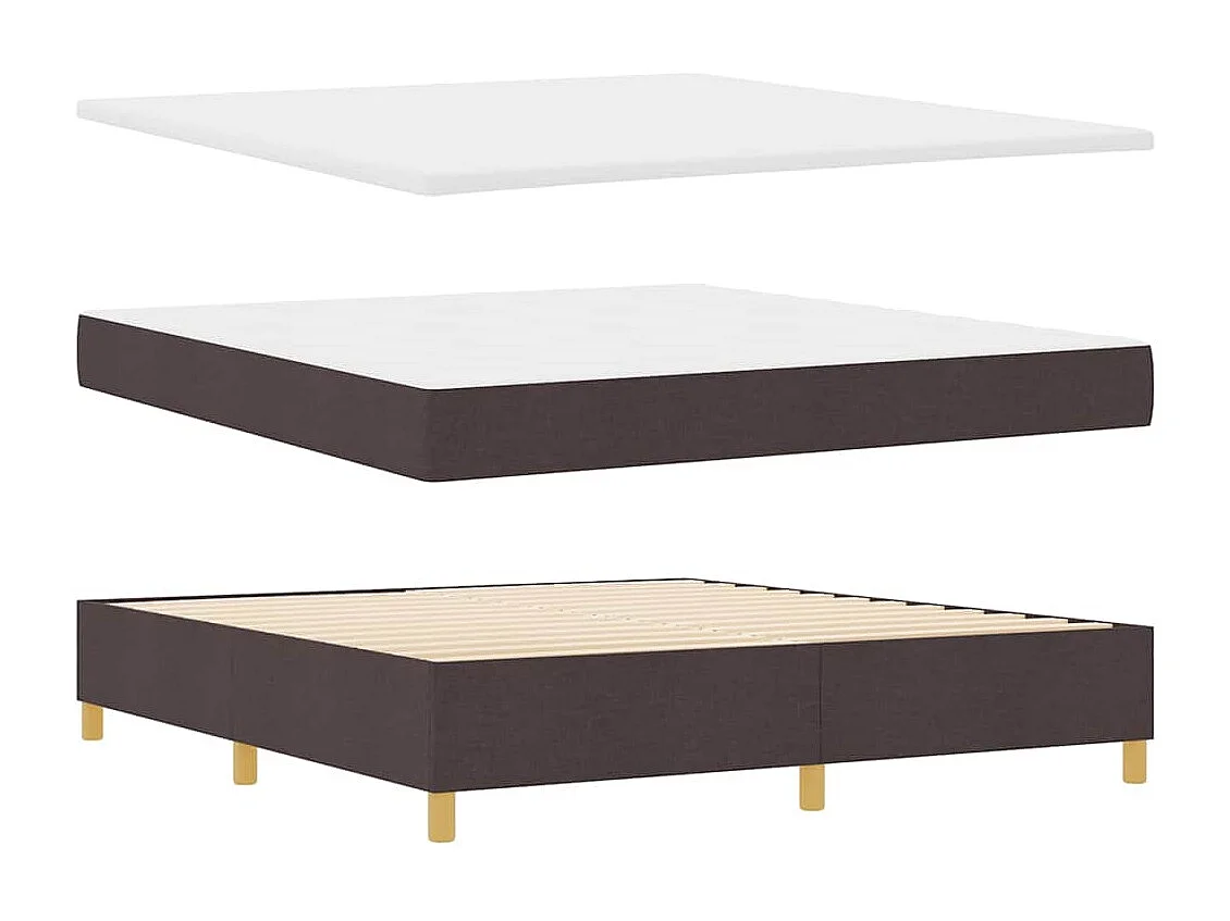 Boxspring bed met matras Donkerbruin 180 x 200 cm Stof