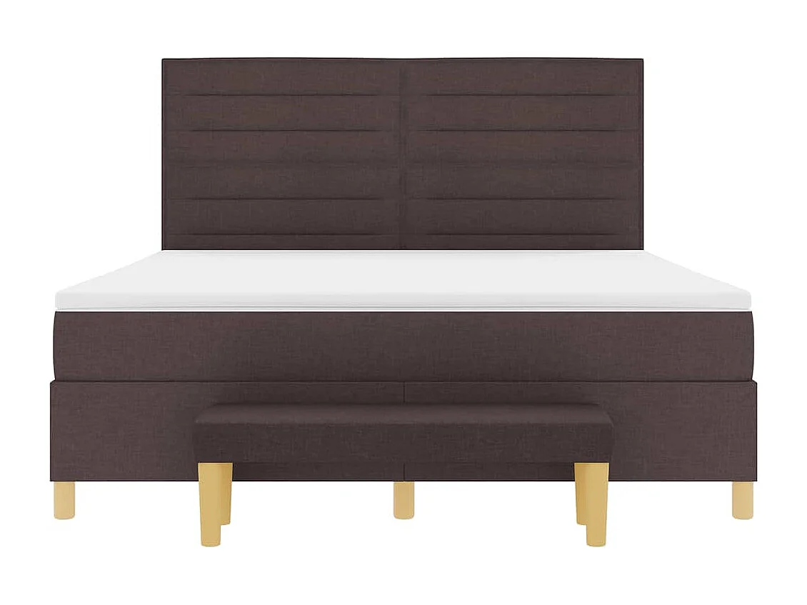 Boxspring bed met matras Donkerbruin 180 x 200 cm Stof